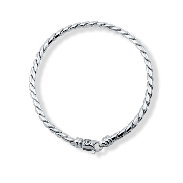 Sterling Silver Cobra Chain Bracelet with Swivel Clasp | CHC FINE JEWELRY