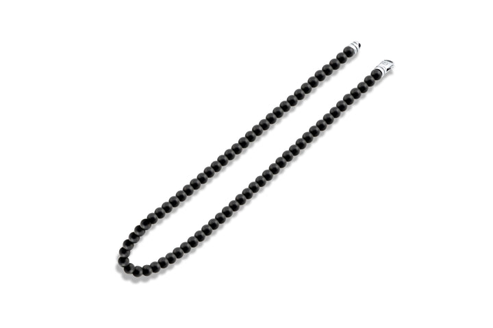 Men's 6mm Bead Natural Necklace with Sterling Silver and Swivel Clasp Closure | CHC FINE JEWELRY
