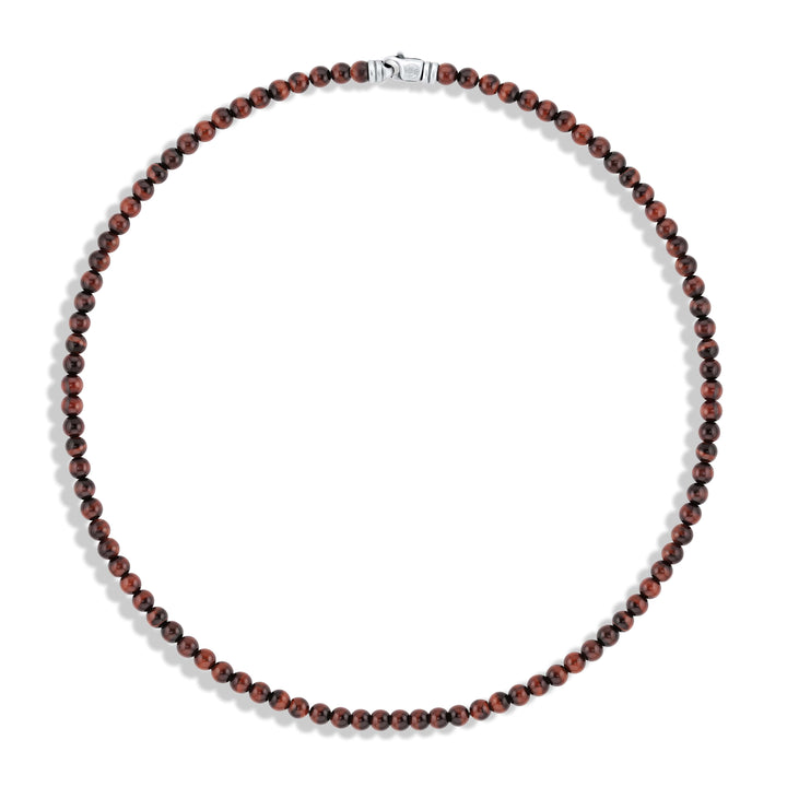 Men's 6mm Bead Natural Necklace with Sterling Silver and Swivel Clasp Closure | CHC FINE JEWELRY