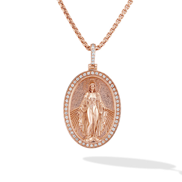 14K Gold Virgin Mary Religious Pendant A Stunning Testament of Faith | CHC FINE JEWELRY