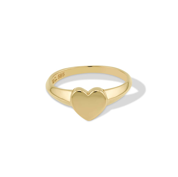 Handcrafted Heart Pinky Ring in 14k Gold or Sterling Silver | CHC FINE JEWELRY