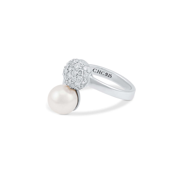 Freshwater Cultured Pearl and Diamond Dome Ring | CHC FINE JEWELRY