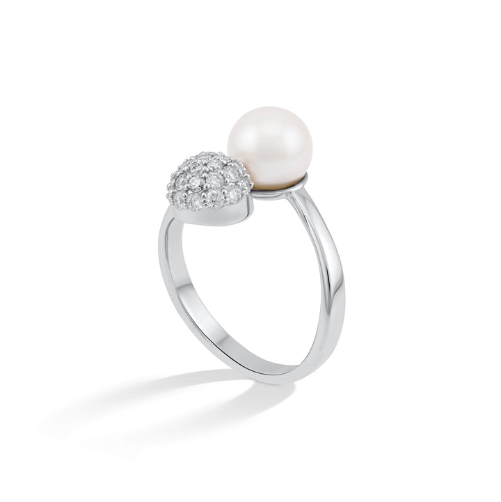 Freshwater Cultured Pearl and Diamond Dome Ring | CHC FINE JEWELRY