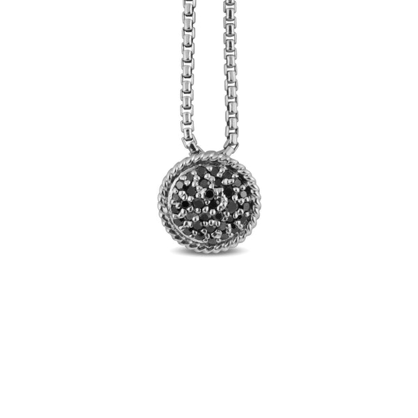 Black Diamond Pendant Necklace Sterling Silver | CHC FINE JEWELRY
