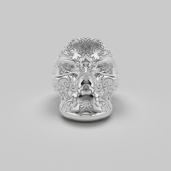 Forest Skull Men’s Ring in 14K Gold or Sterling Silver